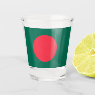 Vaso De Chupito Vidrio patriótico con bandera de Bangladesh