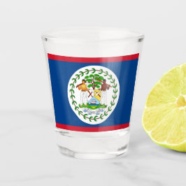 Vaso De Chupito Vidrio patriótico con bandera de Belice