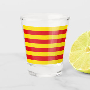 Vaso De Chupito Vidrio patriótico con bandera de Cataluña