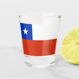 Vaso De Chupito Vidrio patriótico con bandera de Chile