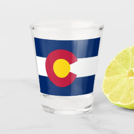 Vaso De Chupito Vidrio patriótico con bandera de Colorado, Estados