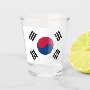 Vaso De Chupito Vidrio patriótico con bandera de Corea del Sur