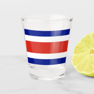Vaso De Chupito Vidrio patriótico con bandera de Costa Rica