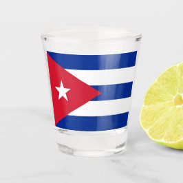 Vaso De Chupito Vidrio patriótico con bandera de Cuba