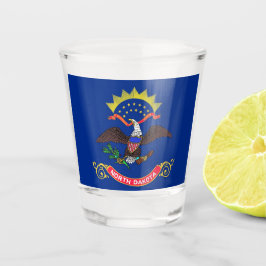 Vaso De Chupito Vidrio patriótico con bandera de Dakota del Norte