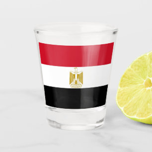 Vaso De Chupito Vidrio patriótico con bandera de Egipto