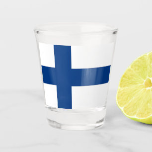 Vaso De Chupito Vidrio patriótico con bandera de Finlandia