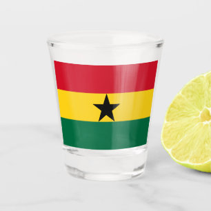 Vaso De Chupito Vidrio patriótico con bandera de Ghana