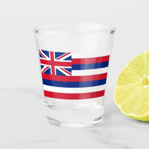 Vaso De Chupito Vidrio patriótico con bandera de Hawai, Estados Un