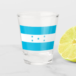 Vaso De Chupito Vidrio patriótico con bandera de Honduras