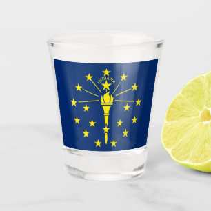 Vaso De Chupito Vidrio patriótico con bandera de Indiana