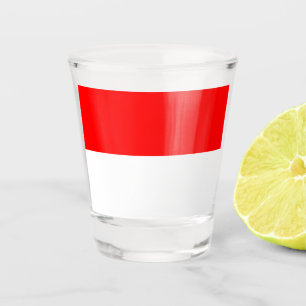 Vaso De Chupito Vidrio patriótico con bandera de Indonesia