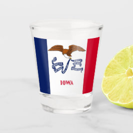 Vaso De Chupito Vidrio patriótico con bandera de Iowa