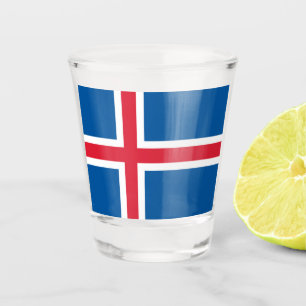 Vaso De Chupito Vidrio patriótico con bandera de Islandia
