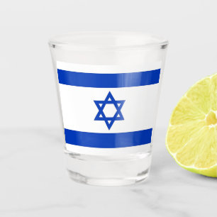 Vaso De Chupito Vidrio patriótico con bandera de Israel