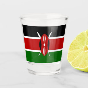 Vaso De Chupito Vidrio patriótico con bandera de Kenia
