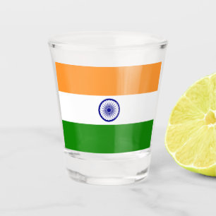 Vaso De Chupito Vidrio patriótico con bandera de la India