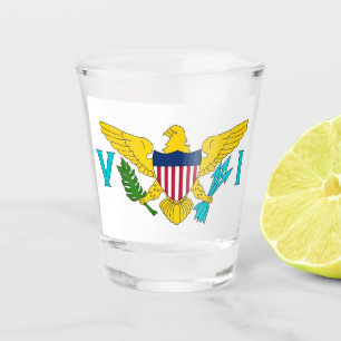 Vaso De Chupito Vidrio patriótico con bandera de las Islas Vírge