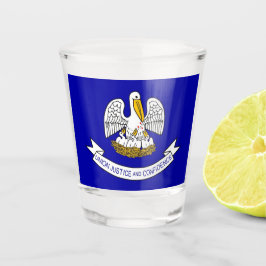 Vaso De Chupito Vidrio patriótico con bandera de Luisiana