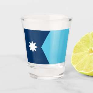 Vaso De Chupito Vidrio patriótico con bandera de Minnesota