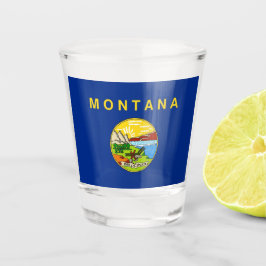 Vaso De Chupito Vidrio patriótico con bandera de Montana