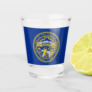 Vaso De Chupito Vidrio patriótico con bandera de Nebraska