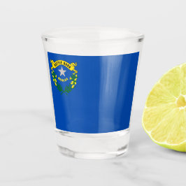 Vaso De Chupito Vidrio patriótico con bandera de Nevada