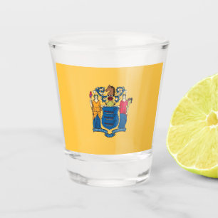 Vaso De Chupito Vidrio patriótico con bandera de Nueva Jersey