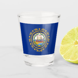 Vaso De Chupito Vidrio patriótico con bandera de Nuevo Hampshire