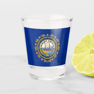 Vaso De Chupito Vidrio patriótico con bandera de Nuevo Hampshire