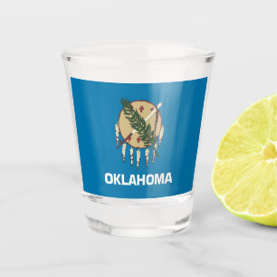 Vaso De Chupito Vidrio patriótico con bandera de Oklahoma