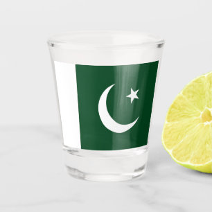 Vaso De Chupito Vidrio patriótico con bandera de Pakistán