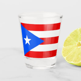 Vaso De Chupito Vidrio patriótico con bandera de Puerto Rico