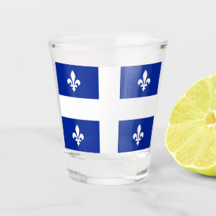 Vaso De Chupito Vidrio patriótico con bandera de Quebec