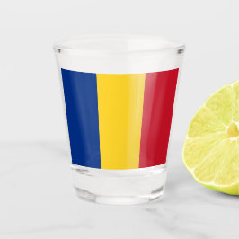 Vaso De Chupito Vidrio patriótico con bandera de Rumania