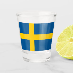 Vaso De Chupito Vidrio patriótico con bandera de Suecia