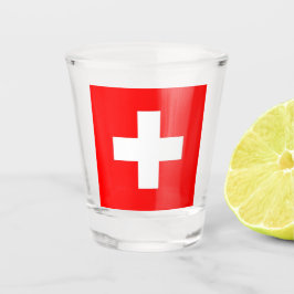 Vaso De Chupito Vidrio patriótico con bandera de Suiza