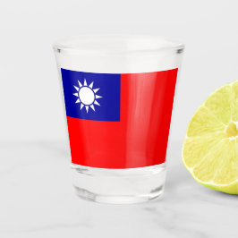 Vaso De Chupito Vidrio patriótico con bandera de Taiwán