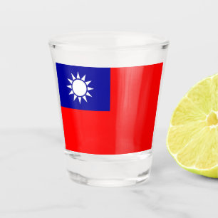Vaso De Chupito Vidrio patriótico con bandera de Taiwán