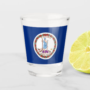 Vaso De Chupito Vidrio patriótico con bandera de Virginia
