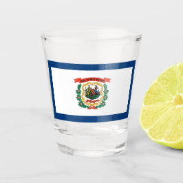 Vaso De Chupito Vidrio patriótico con bandera de Virginia Occident