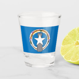 Vaso De Chupito Vidrio patriótico con bandera del norte de Mariana
