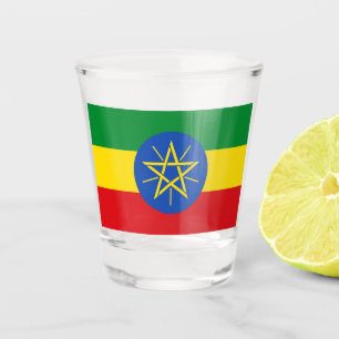 Vaso De Chupito Vidrio patriótico con bandera etíope