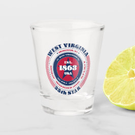 Vaso De Chupito Vidrio Patriótico de 35 estrellas de Virginia Occi