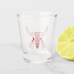 Vaso De Chupito Vidrio rojo de la línea roja del baile fantasma