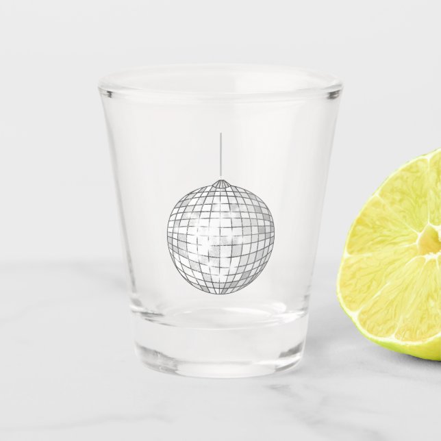 Vaso De Chupito Vidrio Shot de la pelota de plata (Anverso)