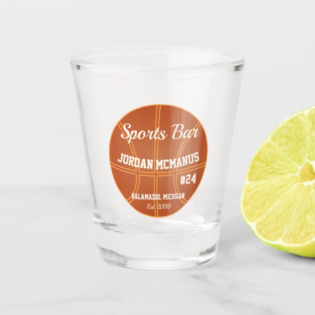 Vaso De Chupito Vidrio Shot del jugador de baloncesto (Anverso)