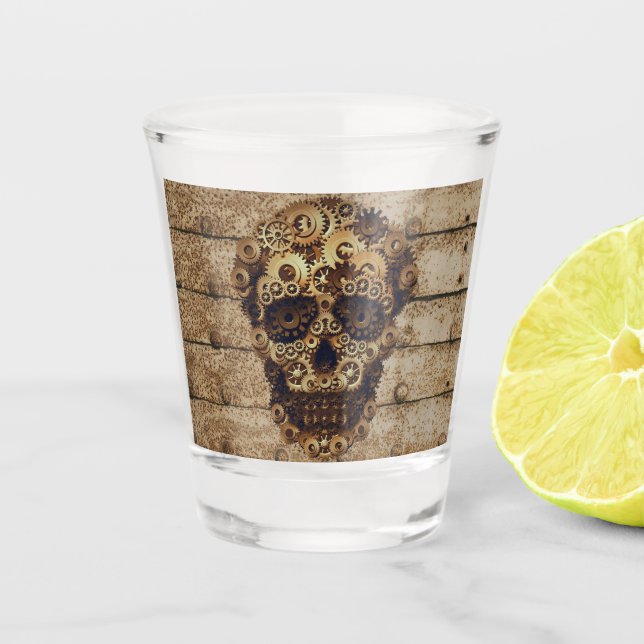 Vaso De Chupito Vidrio Steampunk de Halloween (Anverso)