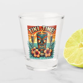 Vaso De Chupito Vidrio Tiki Time Shot - Barware tropical vintage