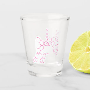 Vaso De Chupito Vidrio tipsy, elefante rosado oscuro
